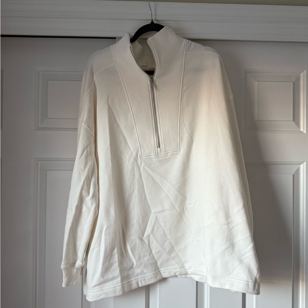 White Half-Zip Sweatshirt